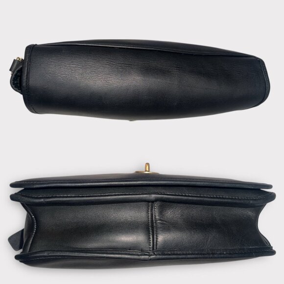 VTG Coach Convertible Clutch 9635 Black Leather Brass 90s Bag USA Tag New Strap - Picture 9 of 16